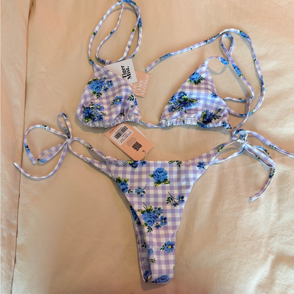 Tiger Mist Purple Floral Bikini Top